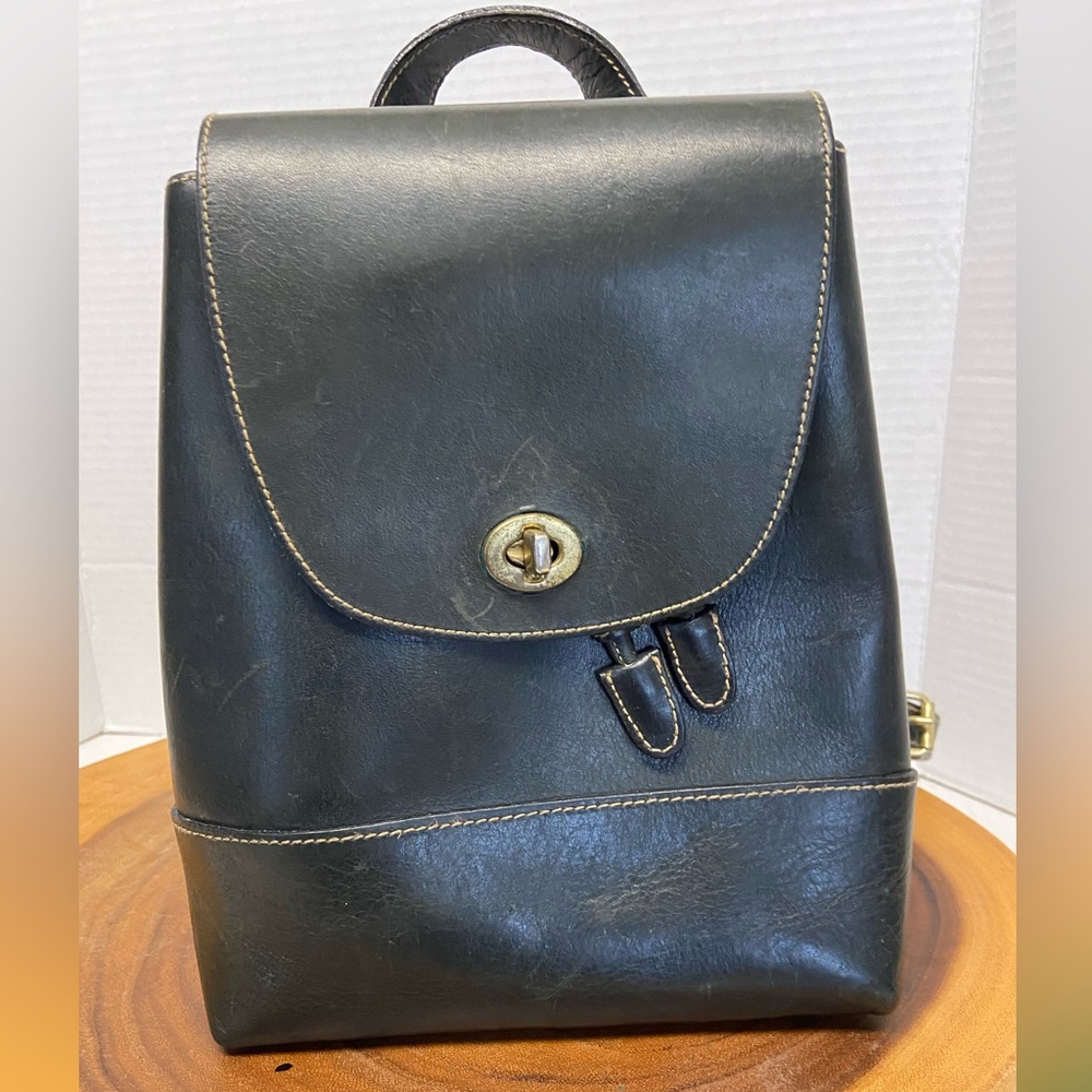 Green Fields Vintage Mini Leather Backpack
